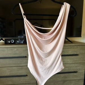 Vici pink asymmetrical tank bodysuit